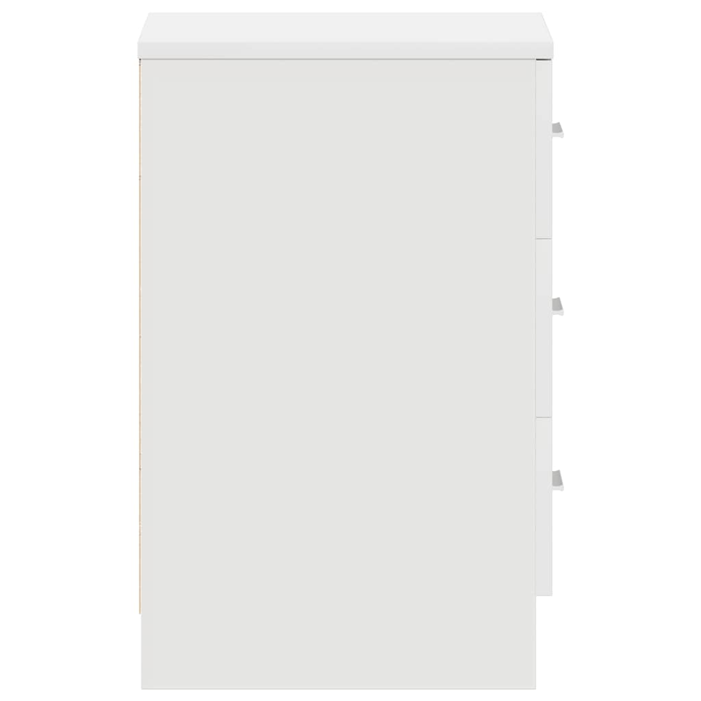 Bedside Table White 38x35x56 cm Wood Material