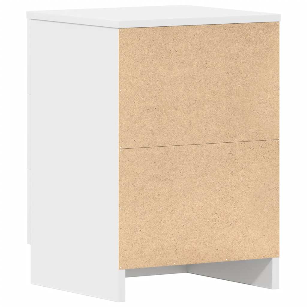 Bedside Table White 38x35x56 cm Wood Material