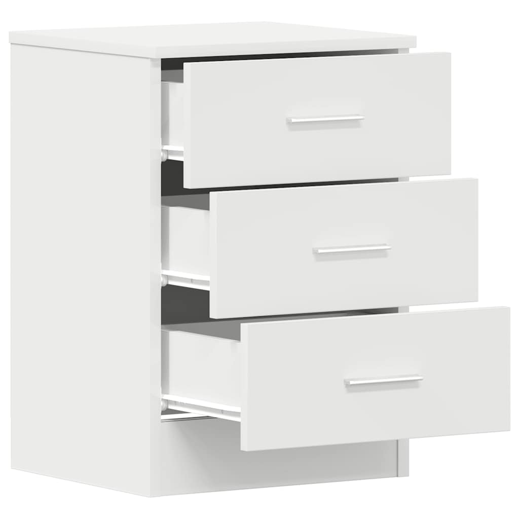 Tables de chevet 2 pcs. Blanc 38x35x56 cm en bois