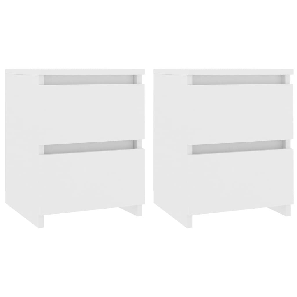 Tables de chevet 2 pcs. Blanc 30x30x40 cm en bois
