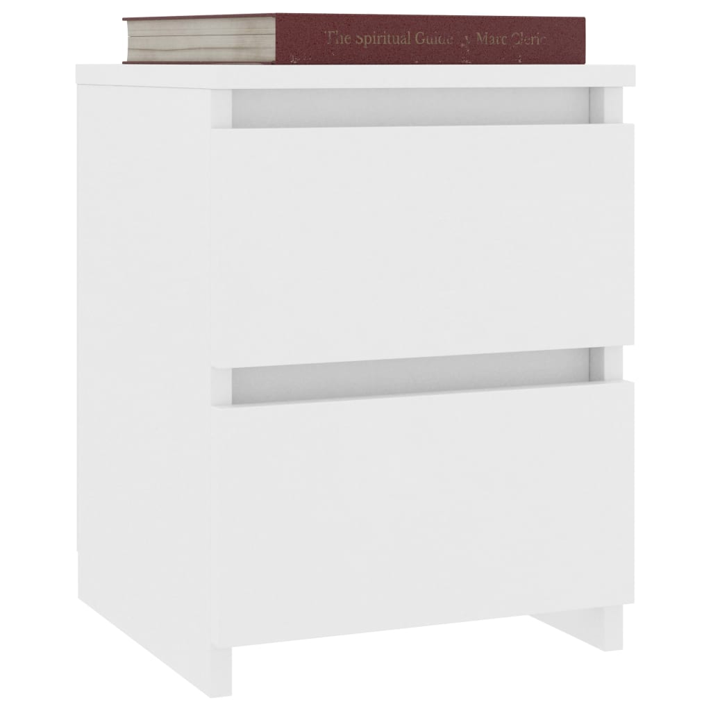 Tables de chevet 2 pcs. Blanc 30x30x40 cm en bois