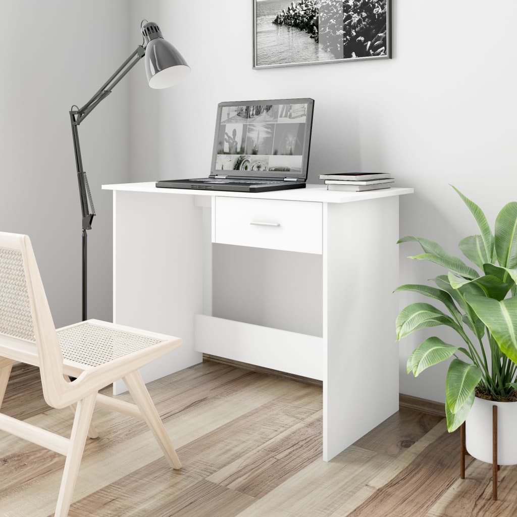 Desk White 100x50x76 cm Wood Material