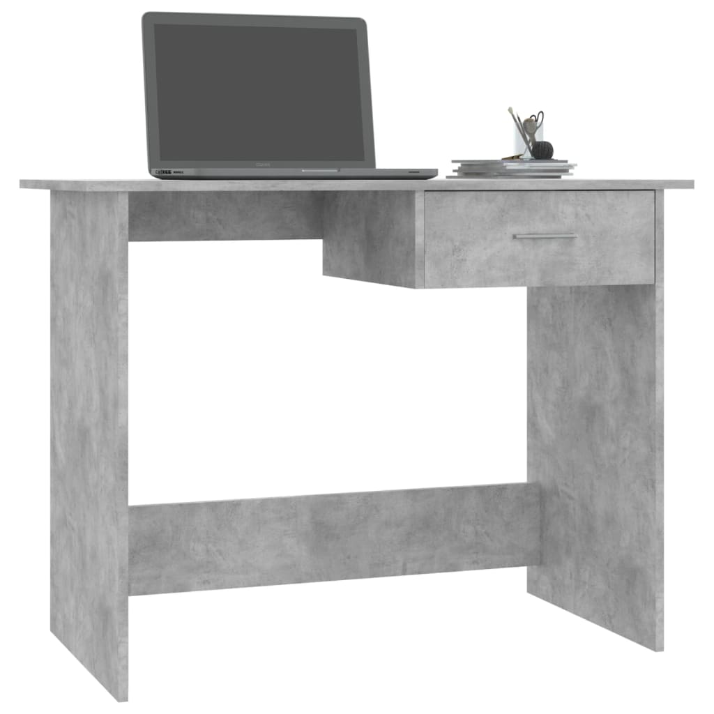 Desk Concrete Grey 100×50×76 cm Wood Material