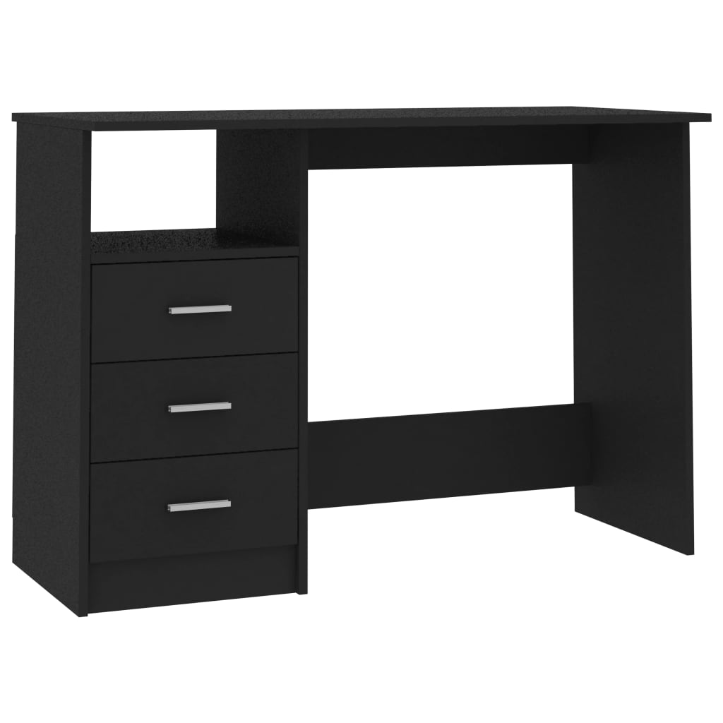 Schreibtisch mit Schubladen Schwarz 110×50×76 cm Holzwerkstoff