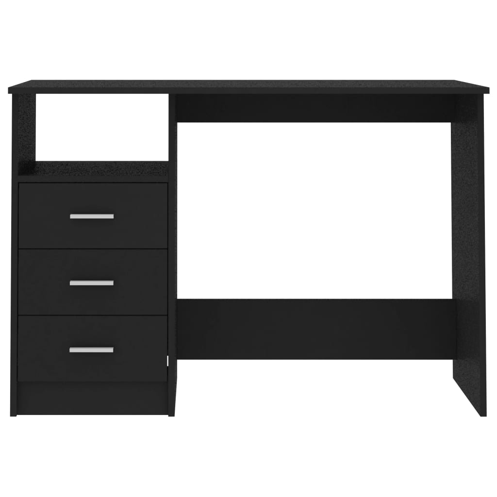 Schreibtisch mit Schubladen Schwarz 110×50×76 cm Holzwerkstoff