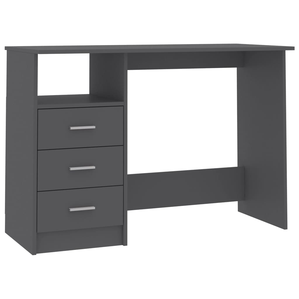 Schreibtisch mit Schubladen Grau 110×50×76 cm Holzwerkstoff