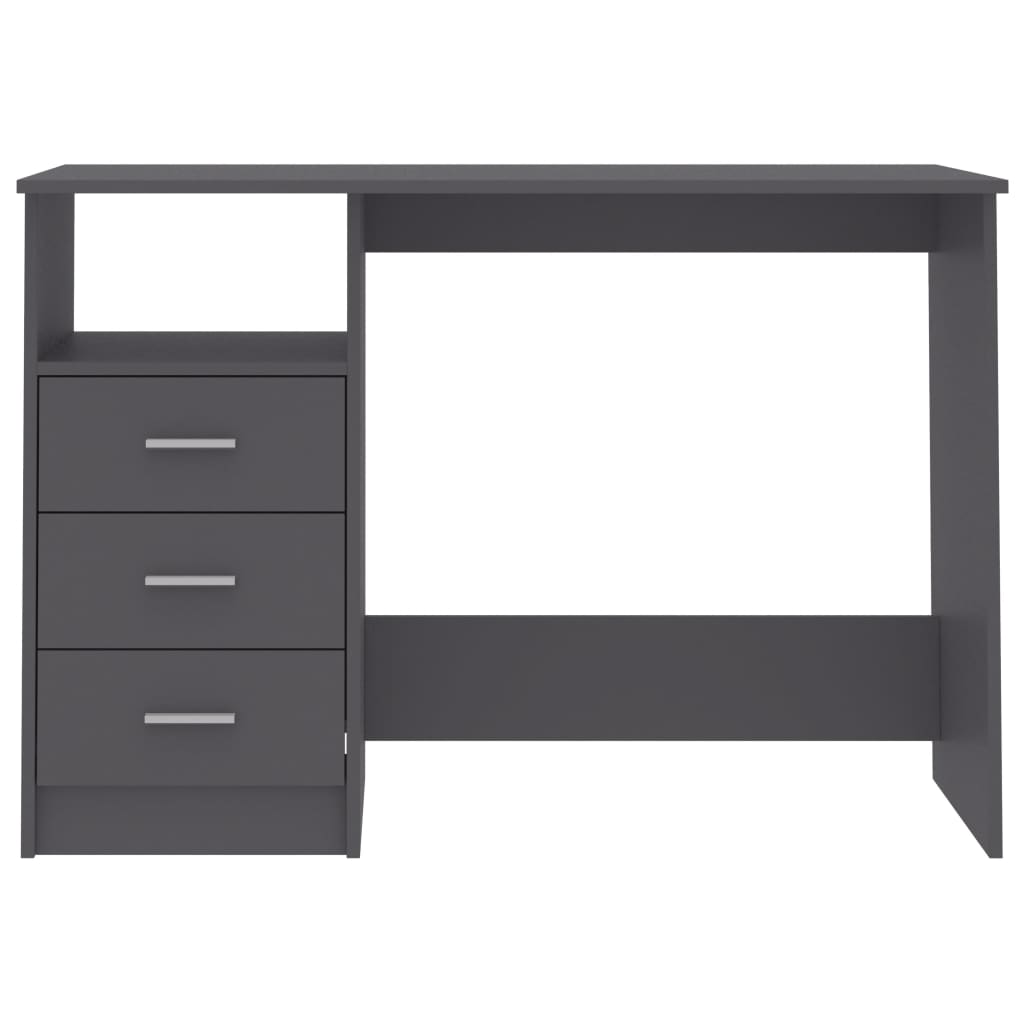 Schreibtisch mit Schubladen Grau 110×50×76 cm Holzwerkstoff