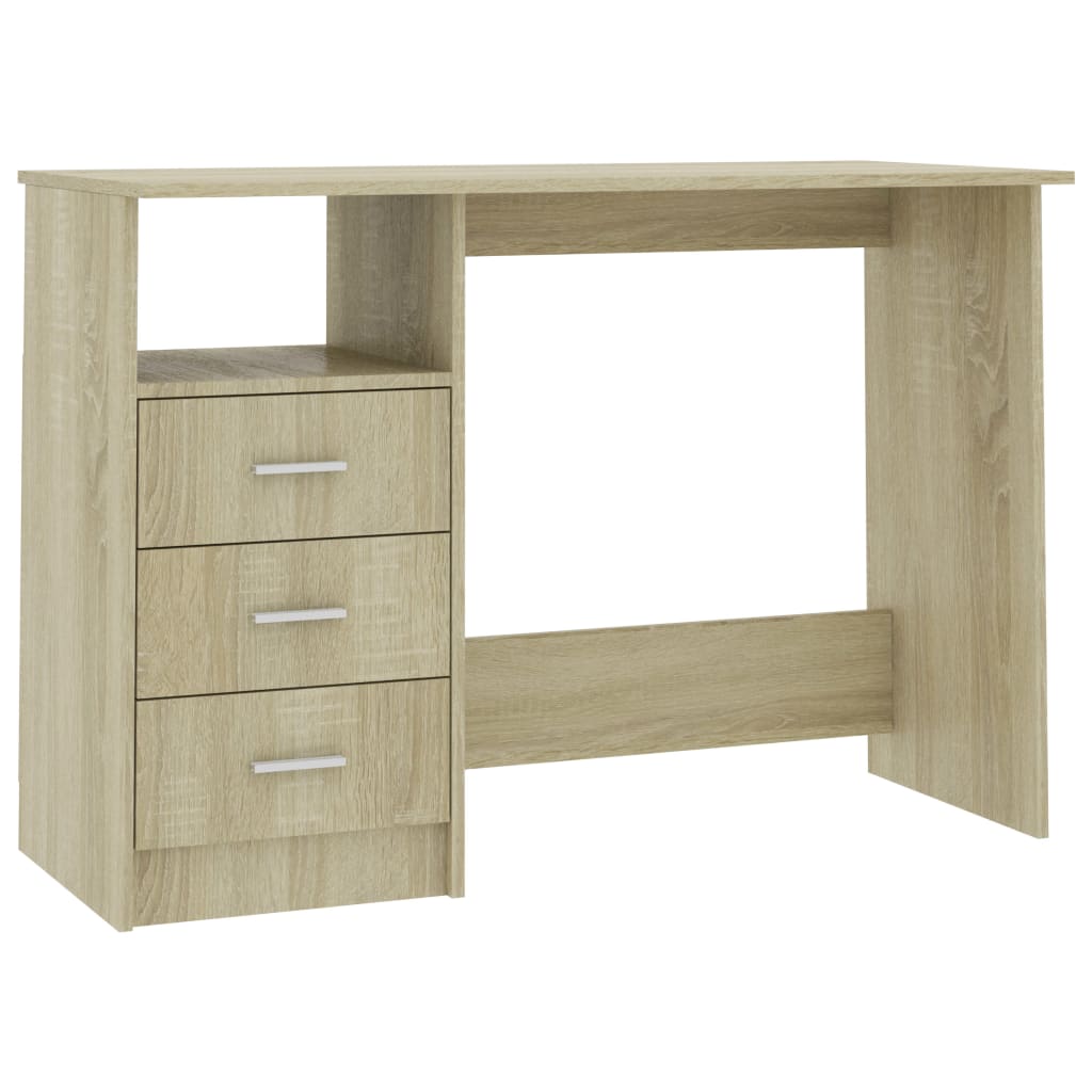 Schreibtisch mit Schubladen Sonoma-Eiche 110x50x76 cm