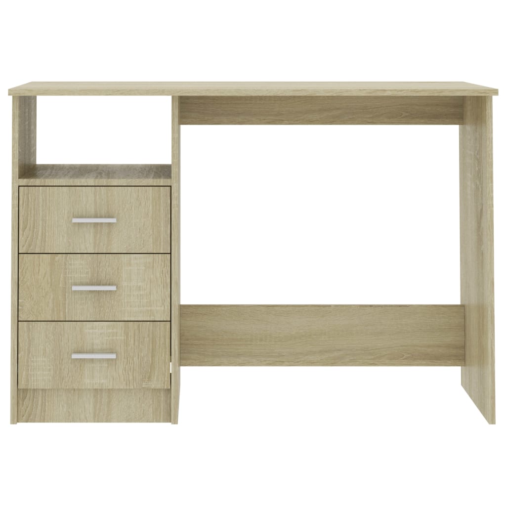 Schreibtisch mit Schubladen Sonoma-Eiche 110x50x76 cm
