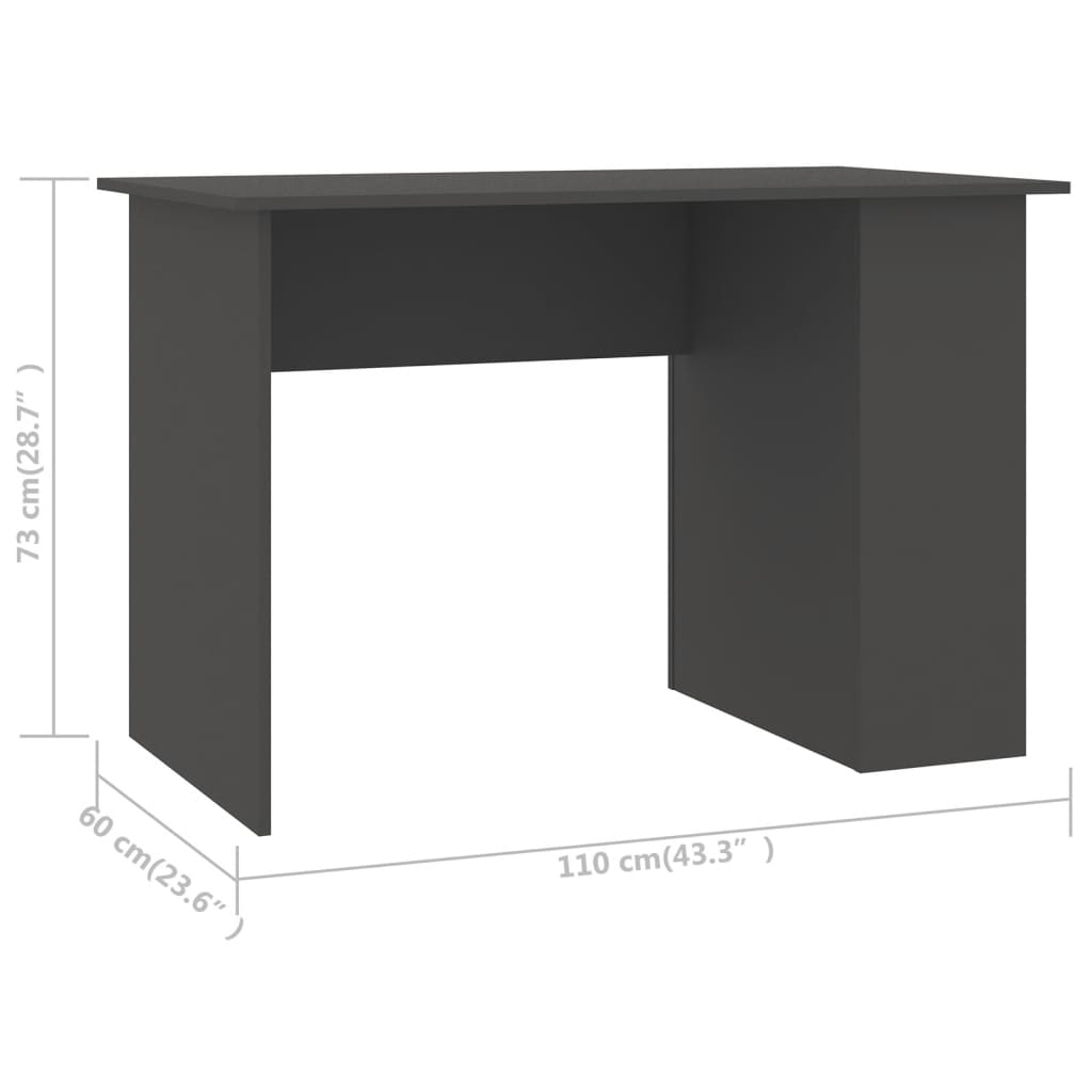 Schreibtisch Grau 110x60x73 cm Holzwerkstoff