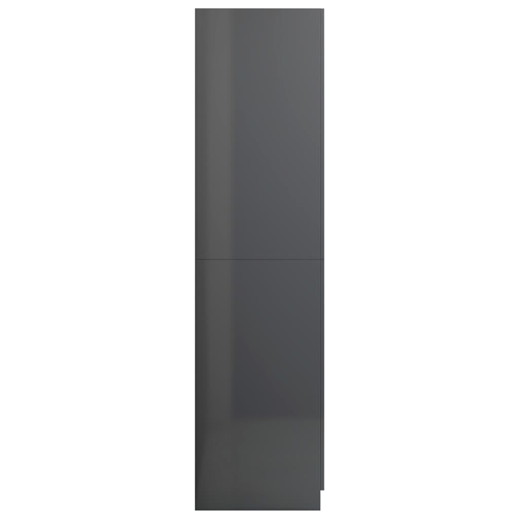 Kleiderschrank Hochglanz-Grau 90x52x200 cm Holzwerkstoff
