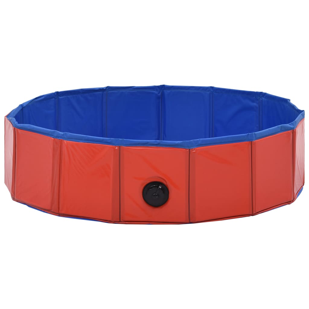 Piscine pliable pour chien rouge 80 × 20 cm PVC