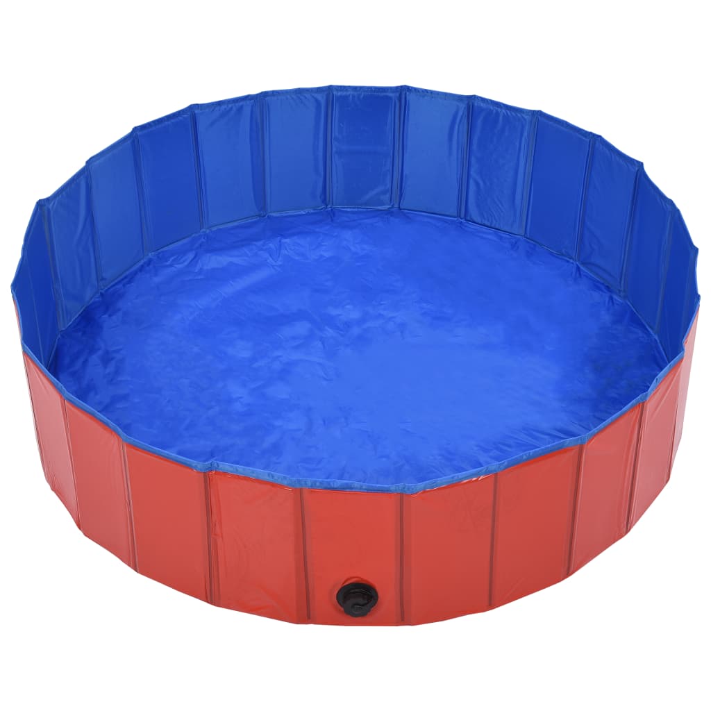 Piscine pour chien pliable rouge 120 x 30 cm PVC