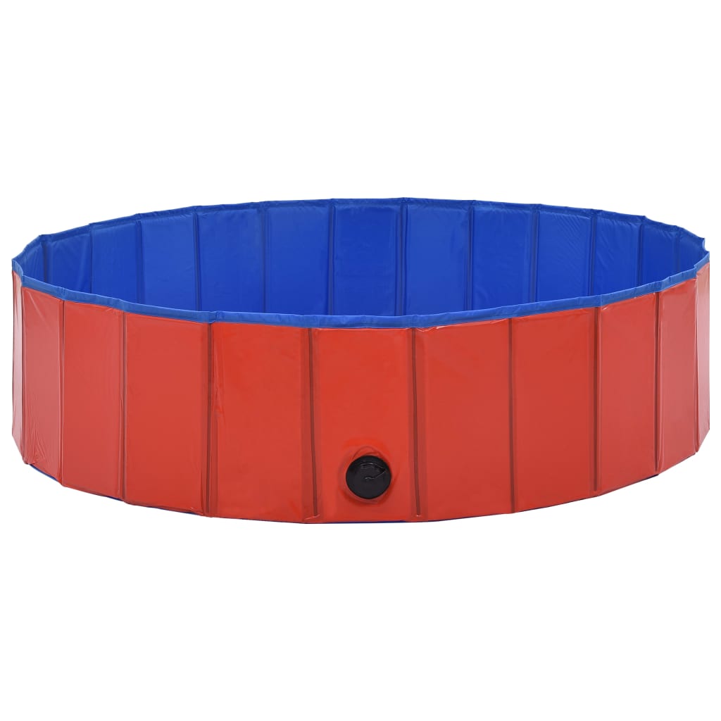 Piscine pour chien pliable rouge 120 x 30 cm PVC