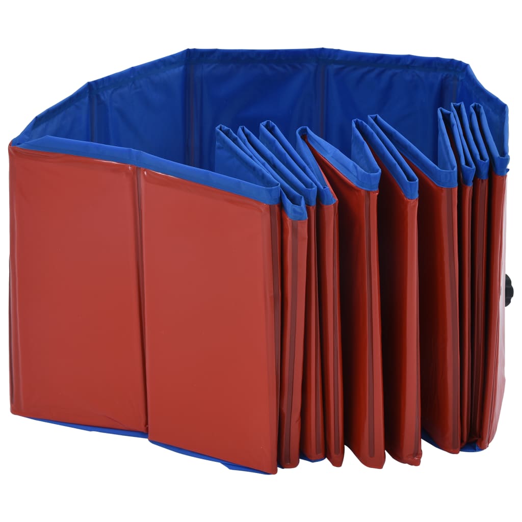 Piscine pour chien pliable rouge 120 x 30 cm PVC