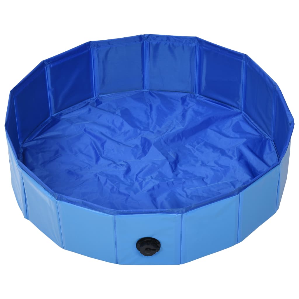 Piscine pour chien pliable bleue 80 x 20 cm PVC