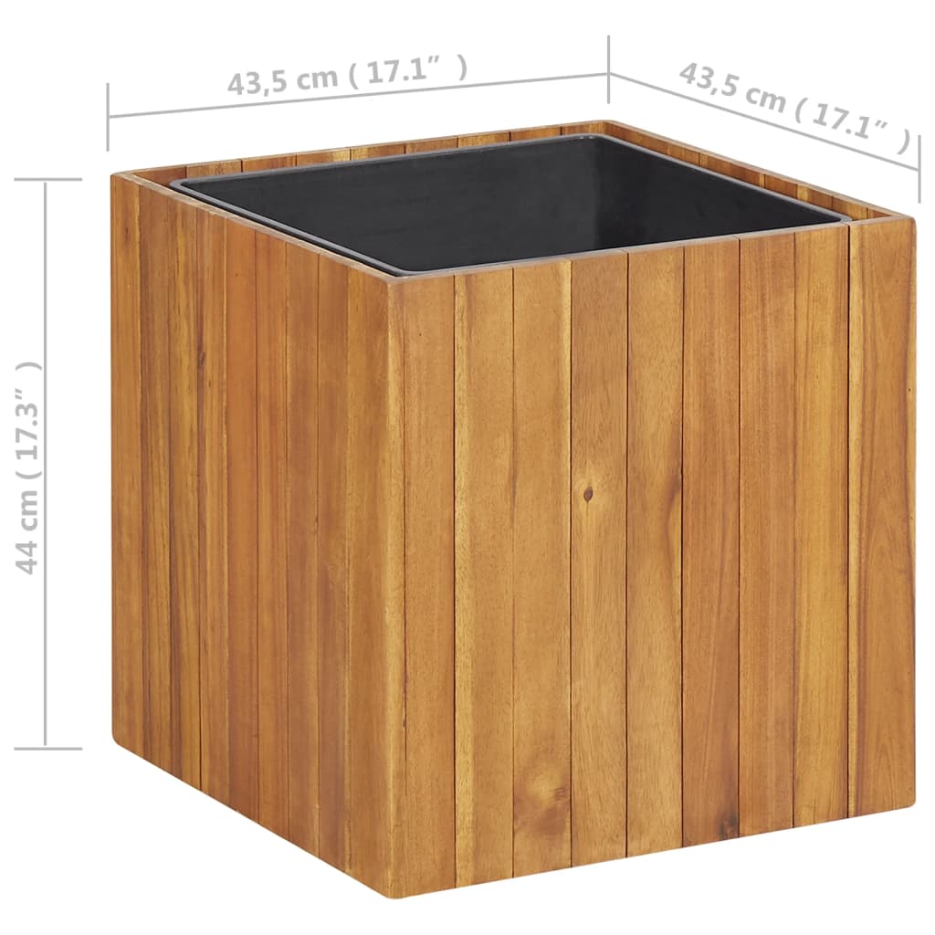 Garden raised bed 43.5 x 43.5 x 43.5 cm solid acacia wood