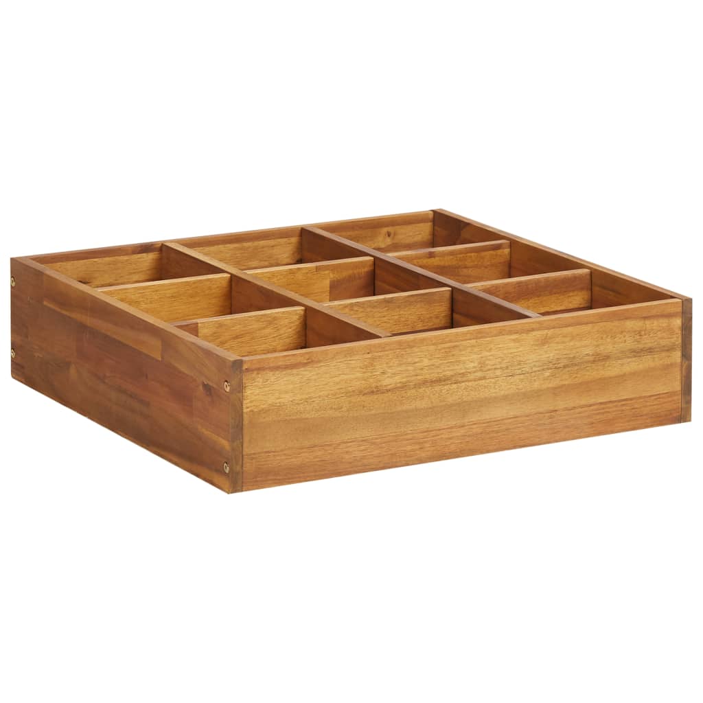 Garden raised bed for herbs solid wood acacia 60 x 60 x 15 cm