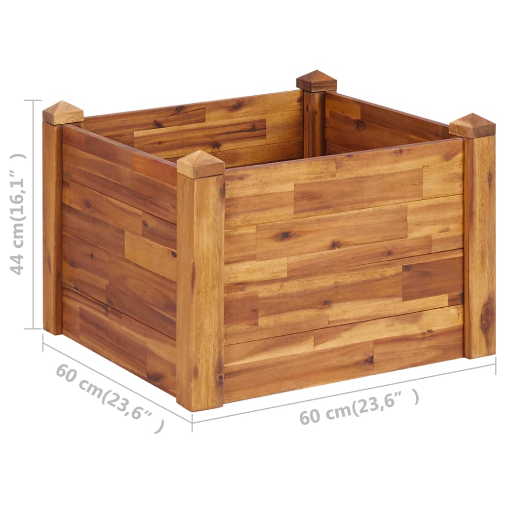 Garden raised bed 60 x 60 x 44 cm solid acacia wood