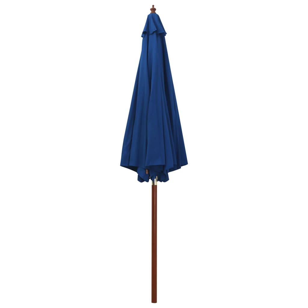 Parasol avec mât en bois 300x258 cm bleu
