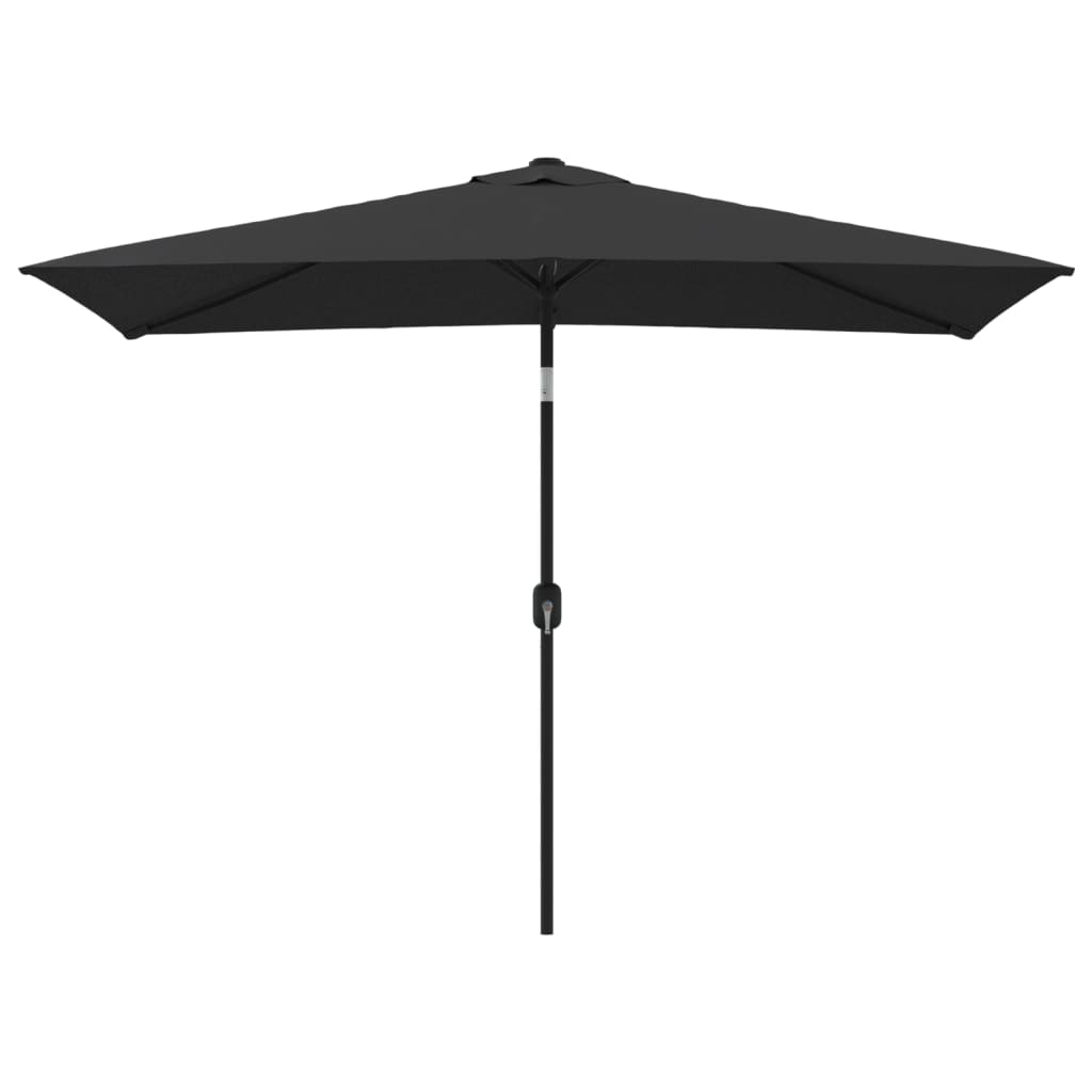 Parasol avec mât en métal 300x200 cm noir