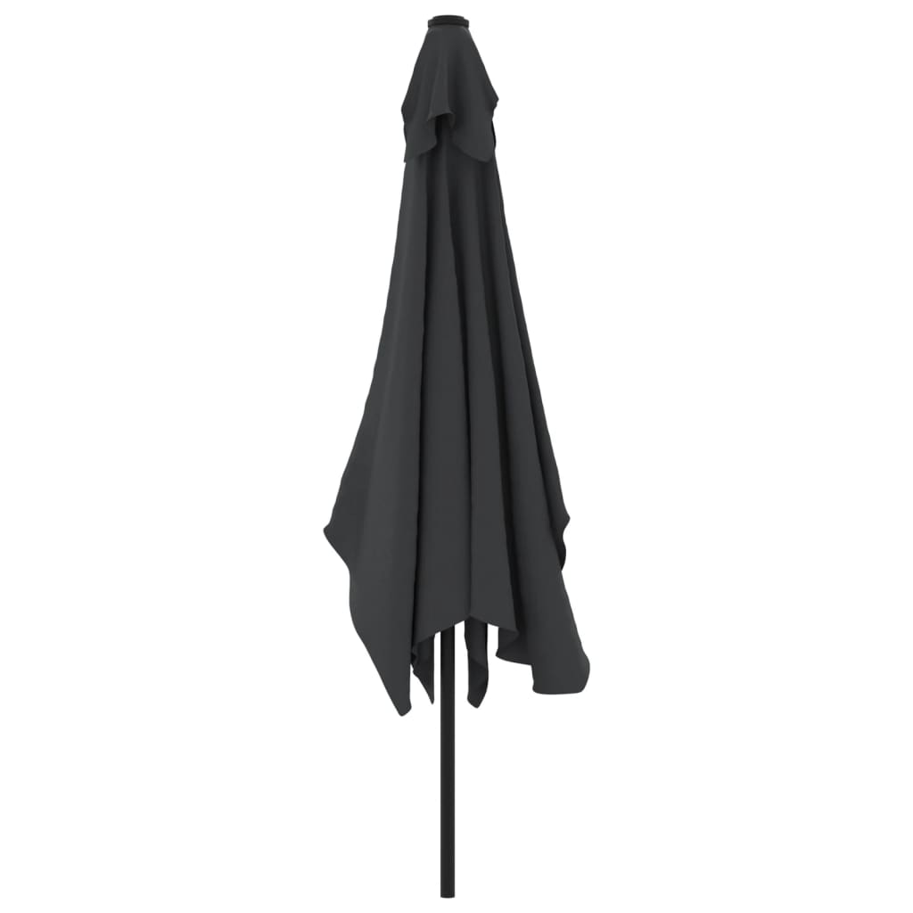 Parasol avec mât en métal 300x200 cm noir