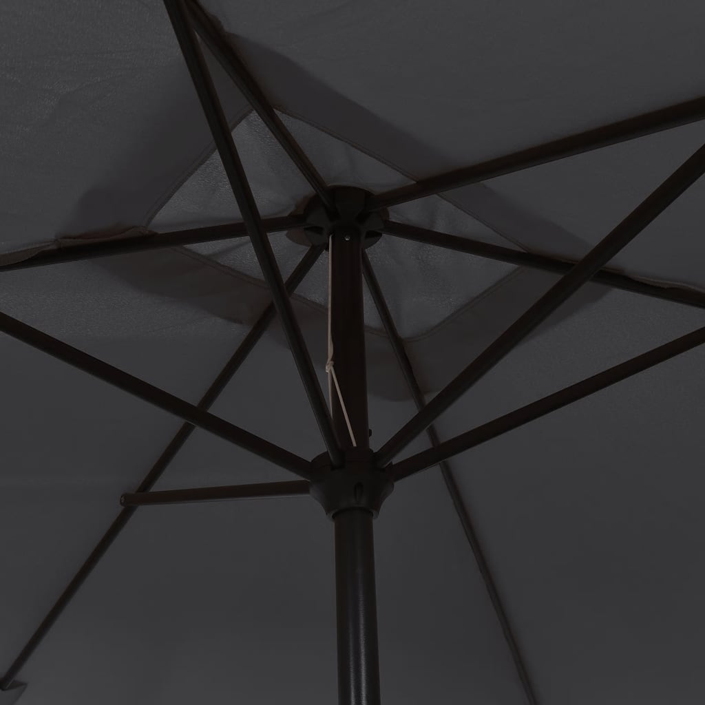 Parasol avec mât en métal 300x200 cm noir