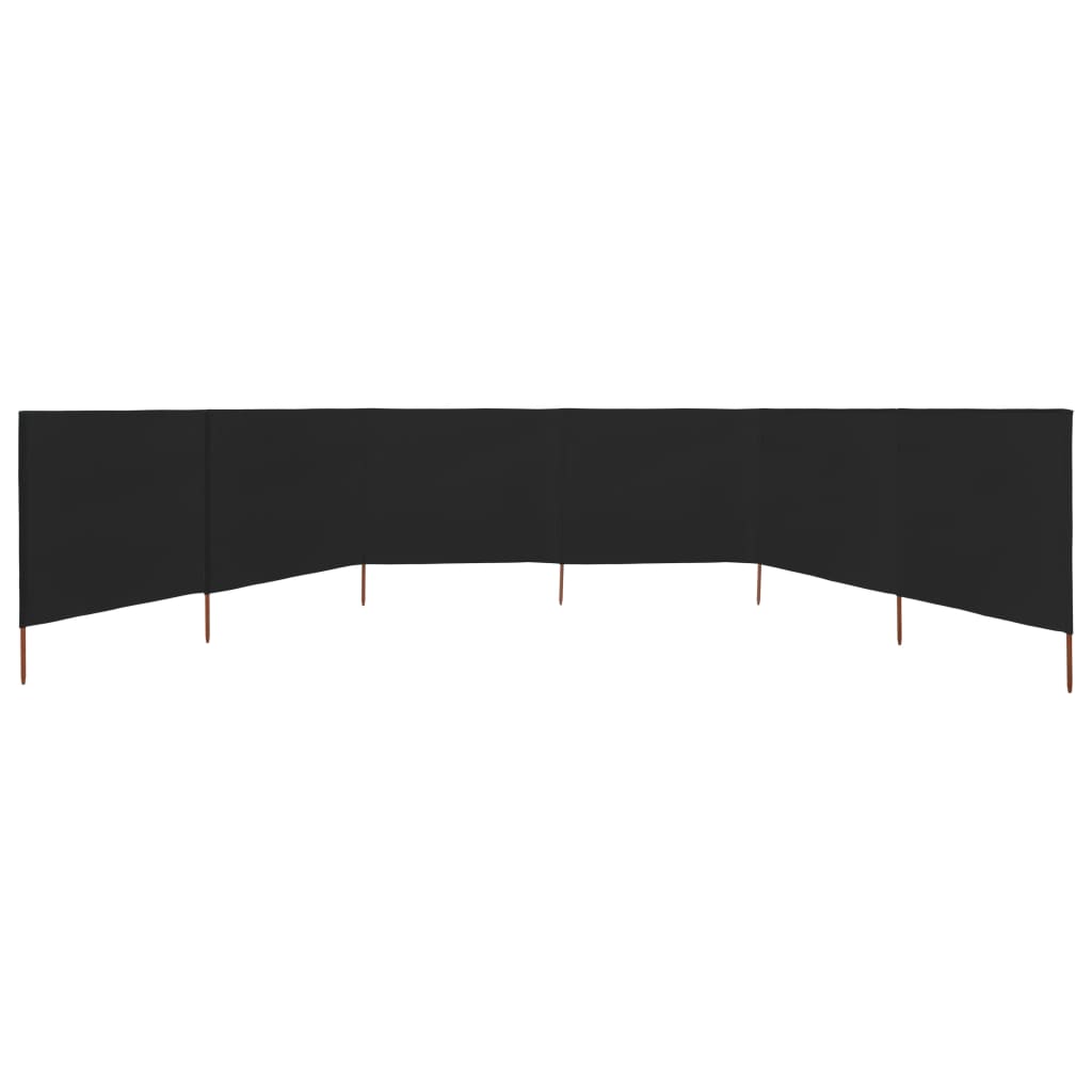 Tissu coupe-vent 6 pièces 800 x 80 cm noir