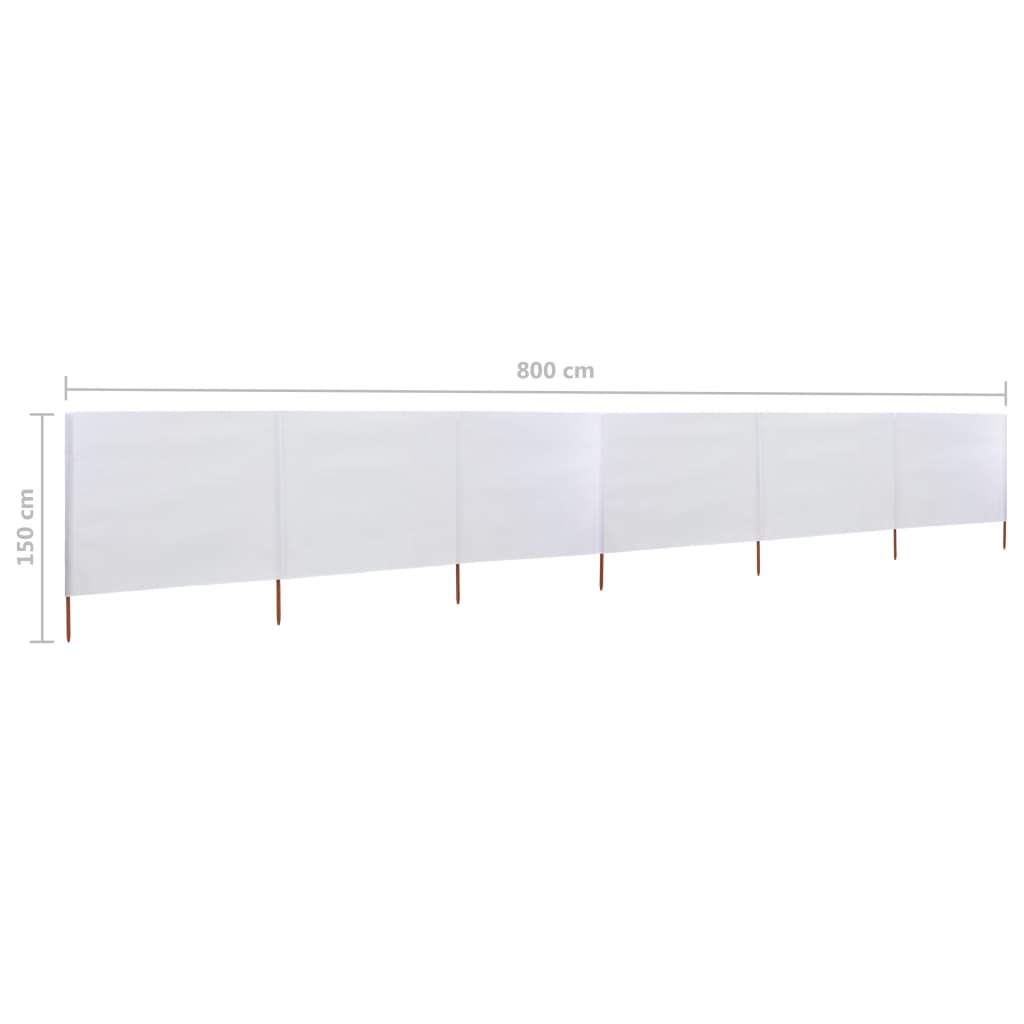 Tissu coupe-vent 6 pièces 800 x 120 cm blanc sable