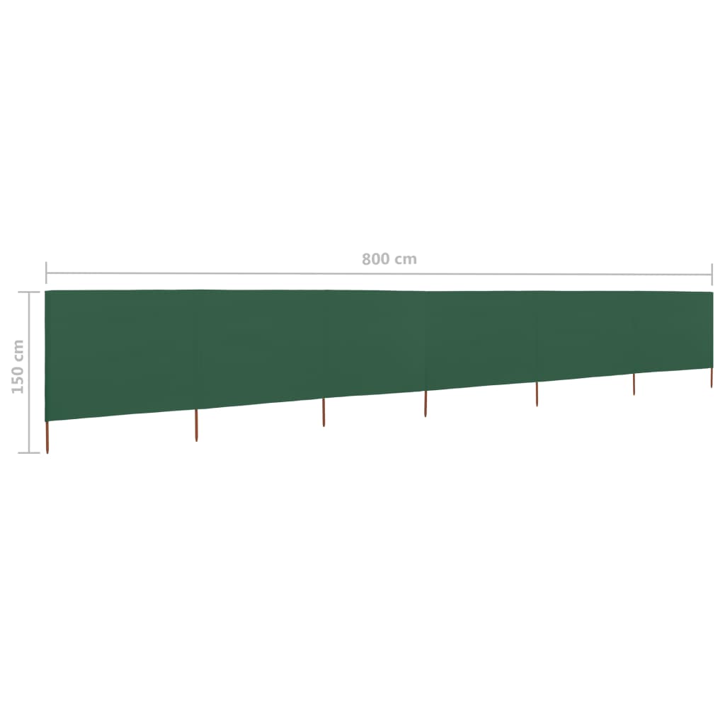 Tissu coupe-vent 6 pièces 800 x 120 cm vert
