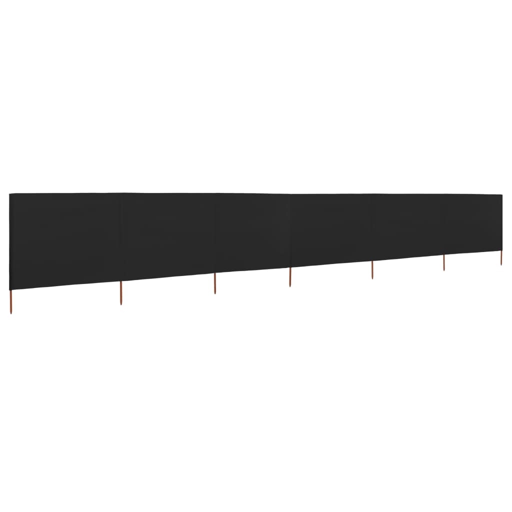 Tissu coupe-vent 6 pièces 800 x 120 cm noir