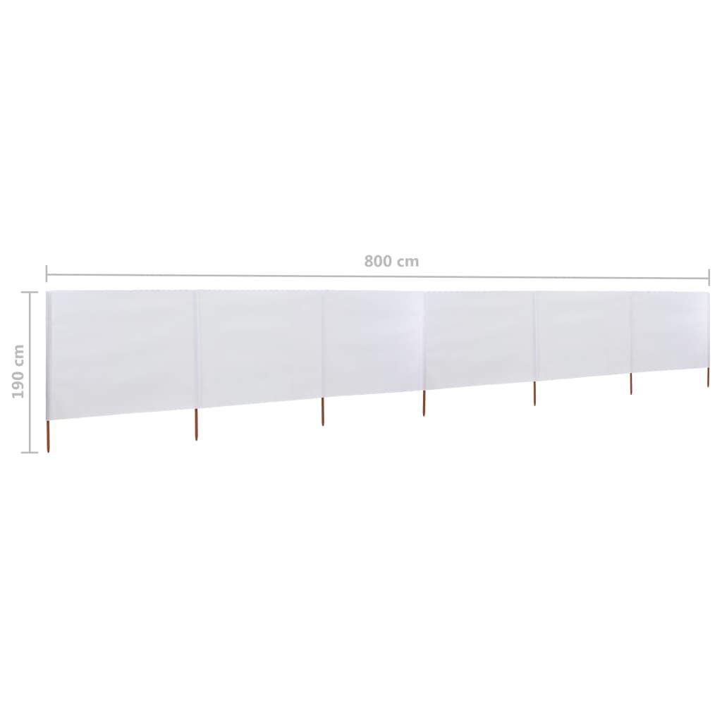 Tissu coupe-vent 6 pièces 800 x 160 cm blanc sable