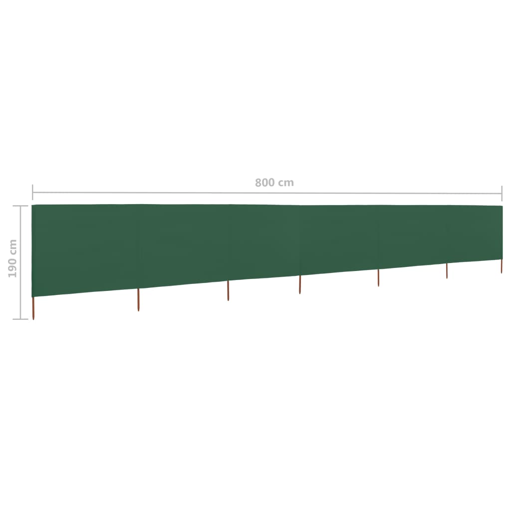 Tissu coupe-vent 6 pièces 800 x 160 cm vert