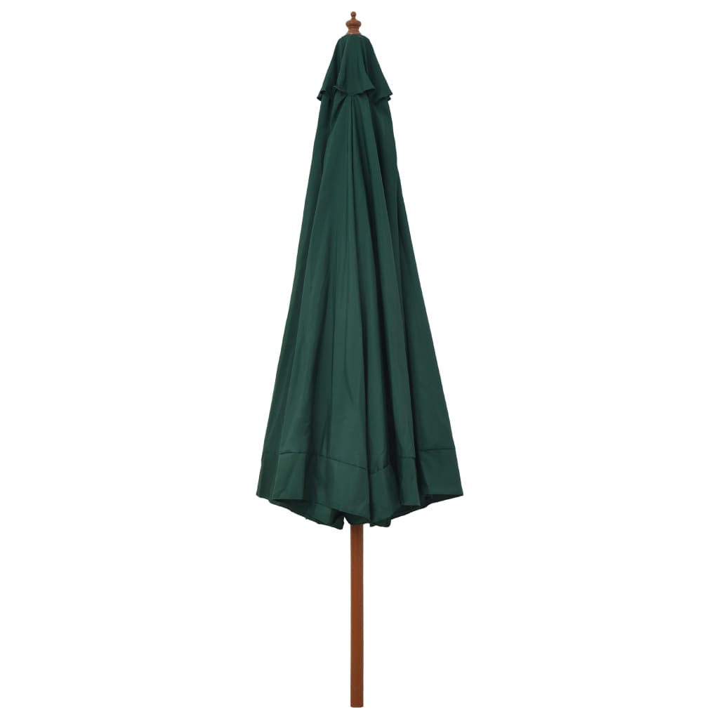 Parasol with wooden pole 330 cm green