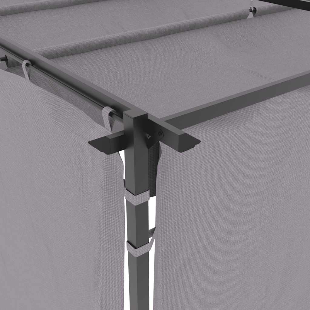 Pavillon mit Vorhängen 3 x 6 m Anthrazit Stahl