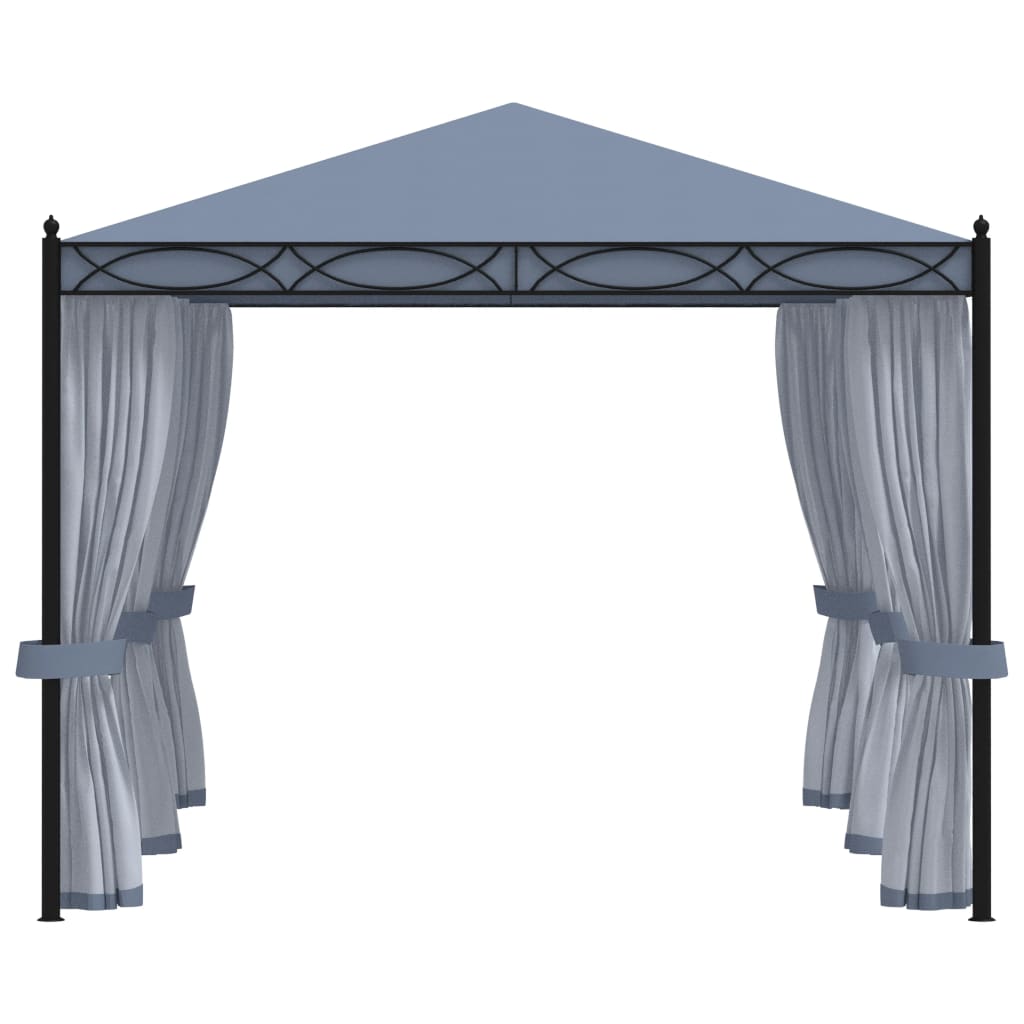 Tonnelle avec moustiquaires 3x4 m acier anthracite