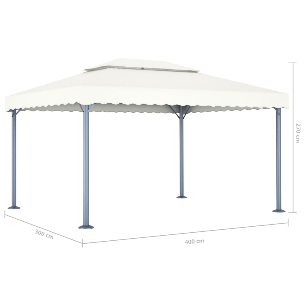 Gazebo 400 x 300 cm cream aluminum