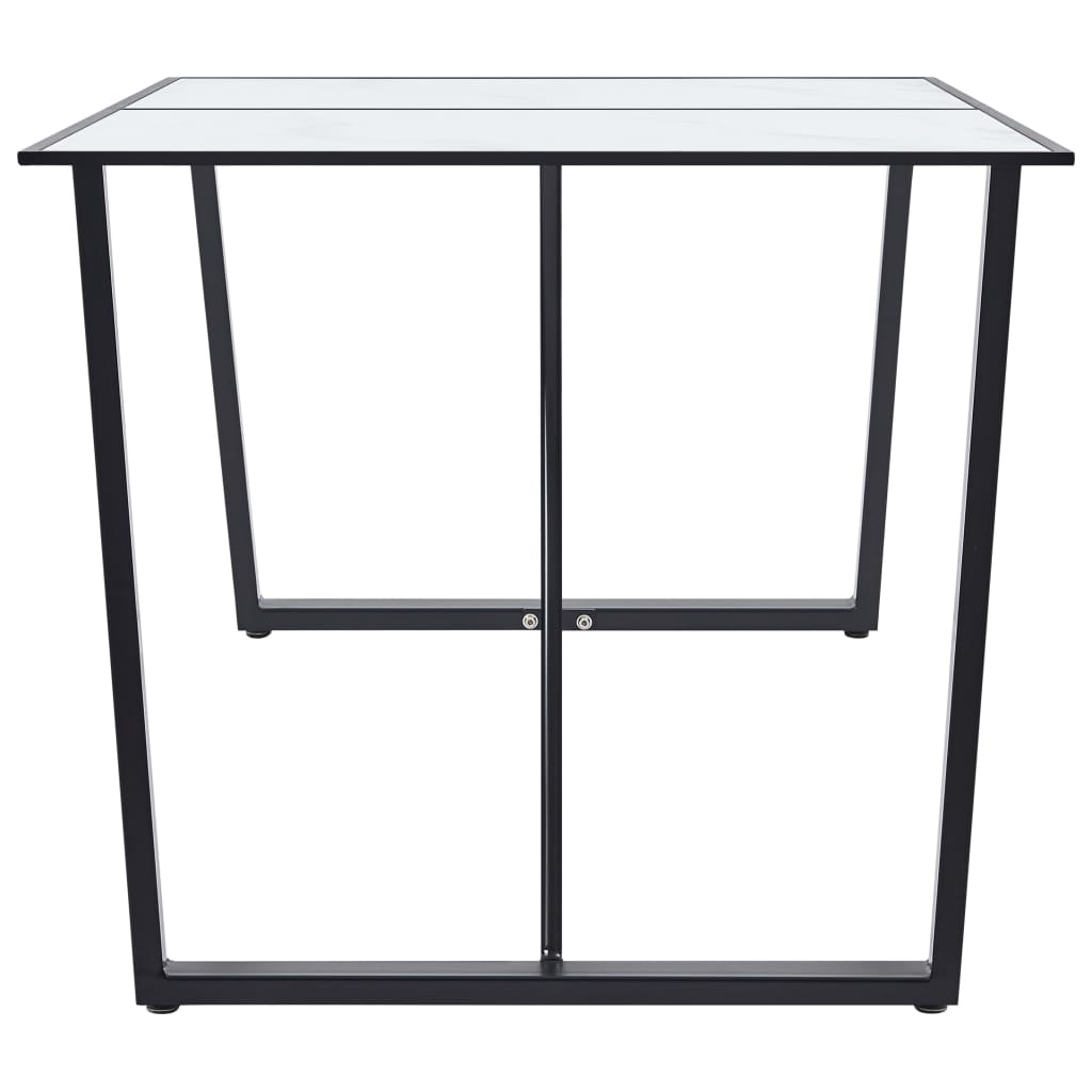 Table à manger blanche 160 x 80 x 75 cm en verre trempé