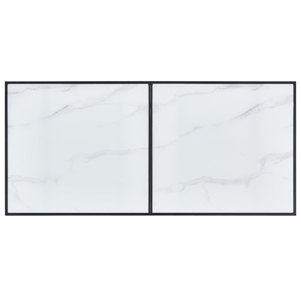 Table à manger blanche 160 x 80 x 75 cm en verre trempé
