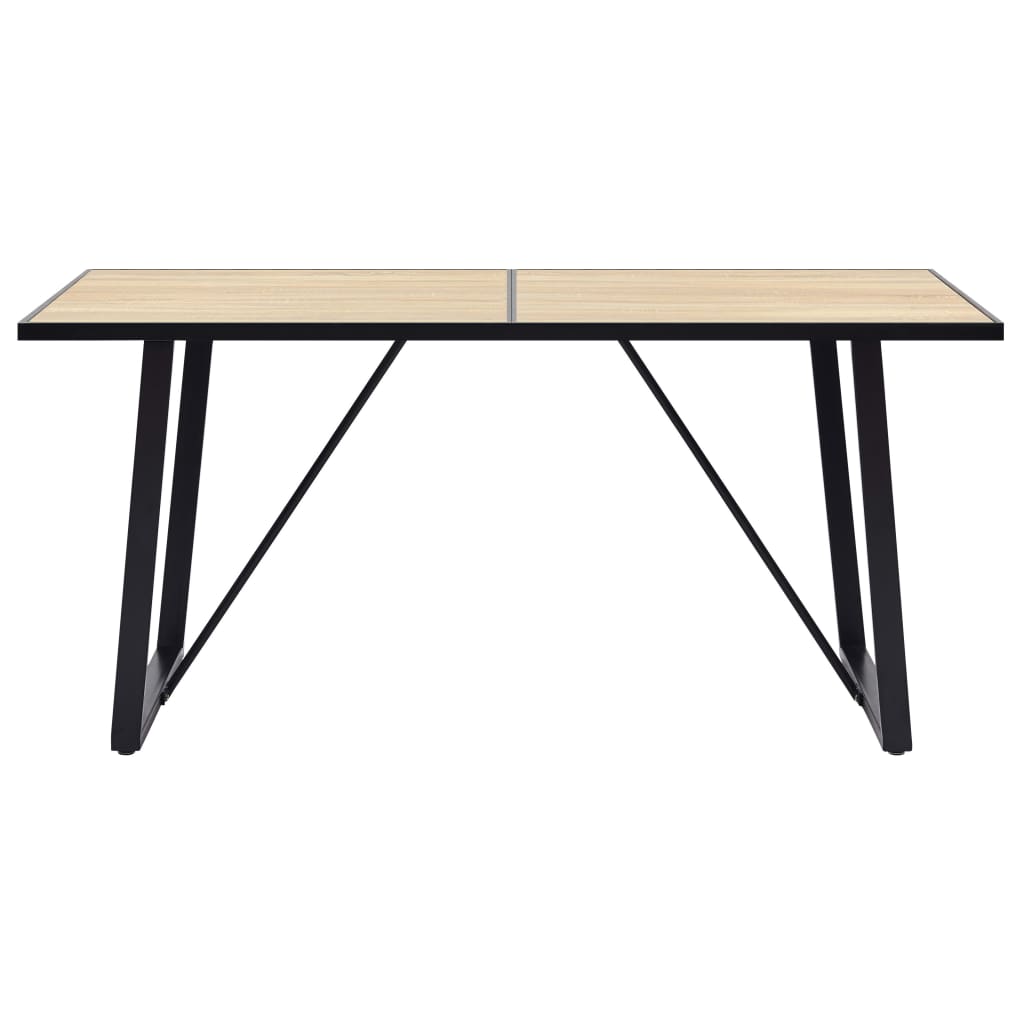 Table à manger couleur chêne 160×80×75 cm MDF