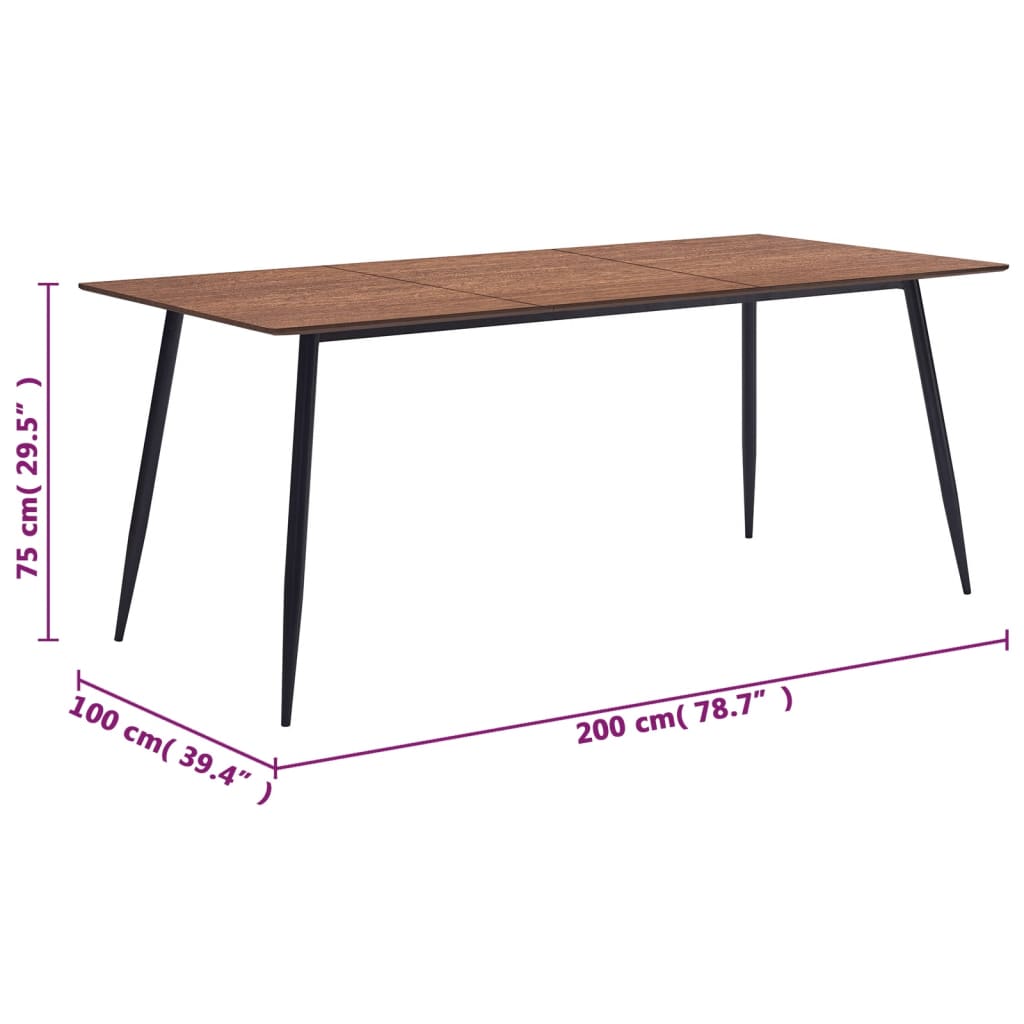 Table à manger marron 200x100x75 cm MDF
