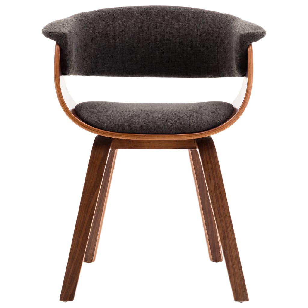 Chaises de salle à manger, lot de 2, en bois courbé gris et tissu