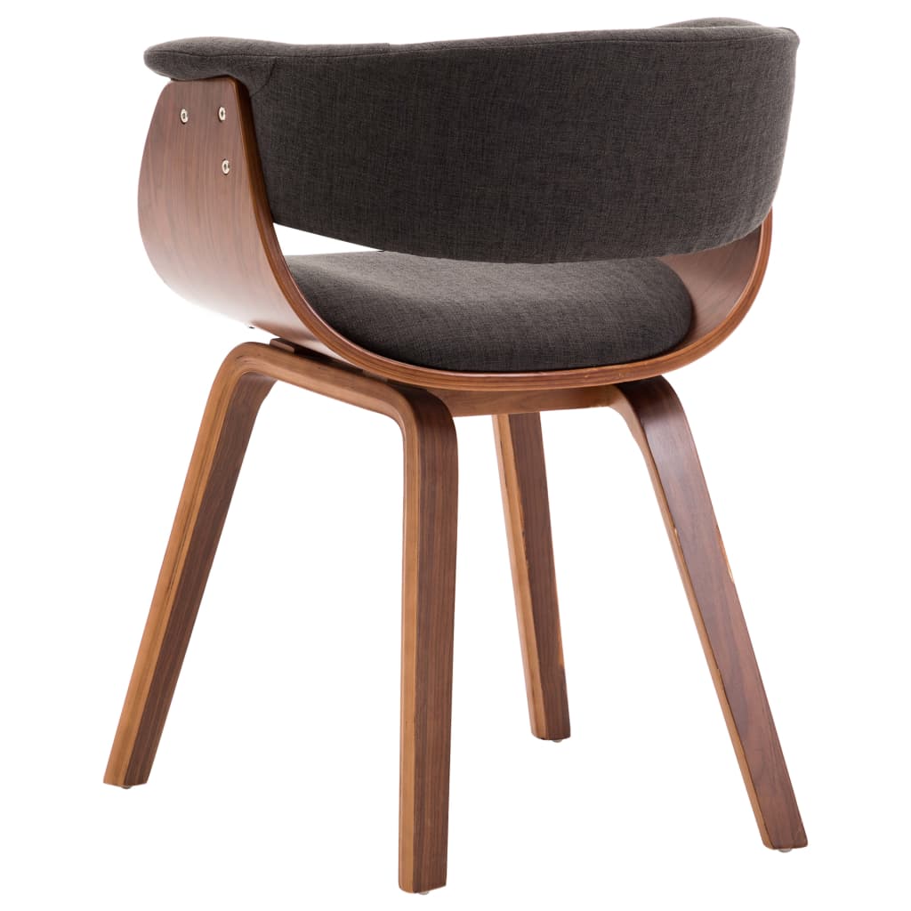 Chaises de salle à manger, lot de 2, en bois courbé gris et tissu