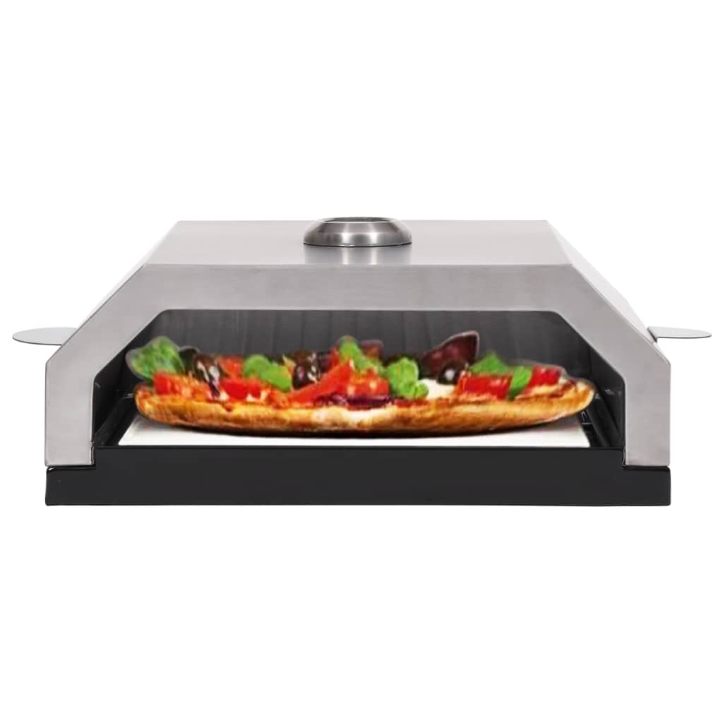 Four à pizza avec pierre céramique pour grill gaz-charbon