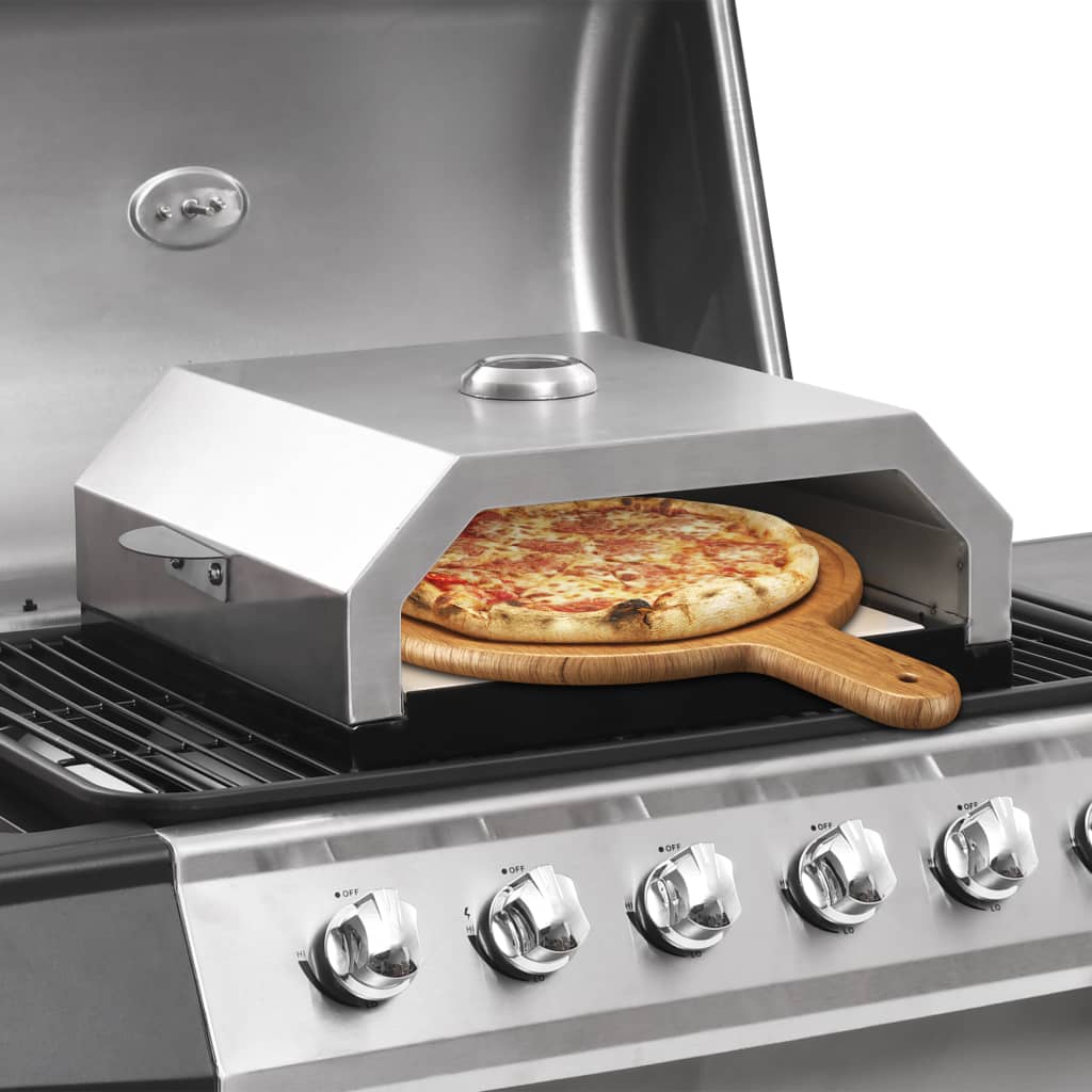 Four à pizza avec pierre céramique pour grill gaz-charbon