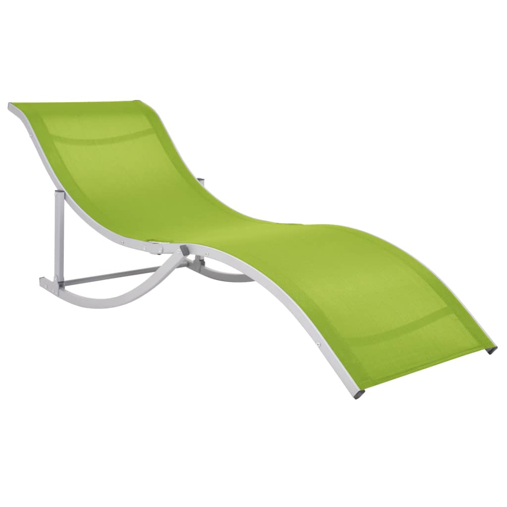 Folding Sun Loungers 2 pcs. Green Textilene