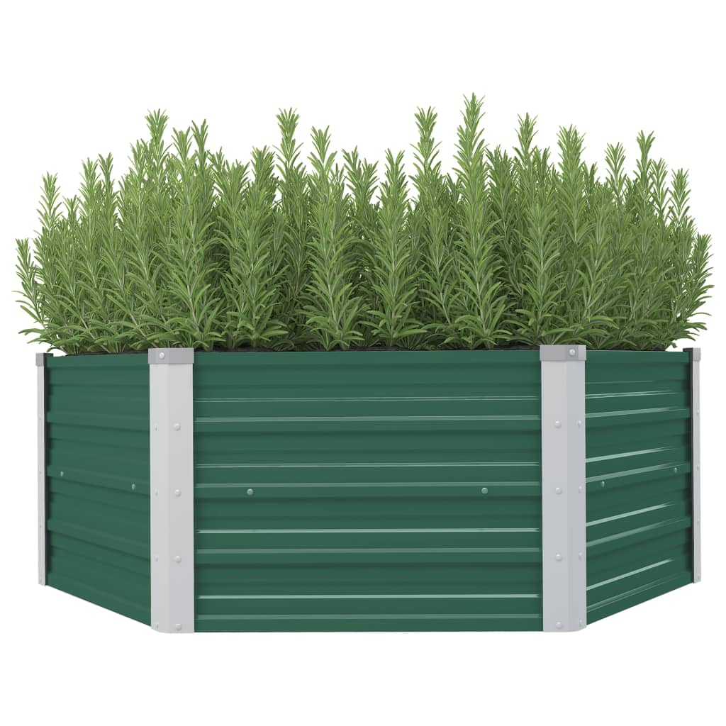 Jardinière surélevée 129x129x46 cm en acier galvanisé vert
