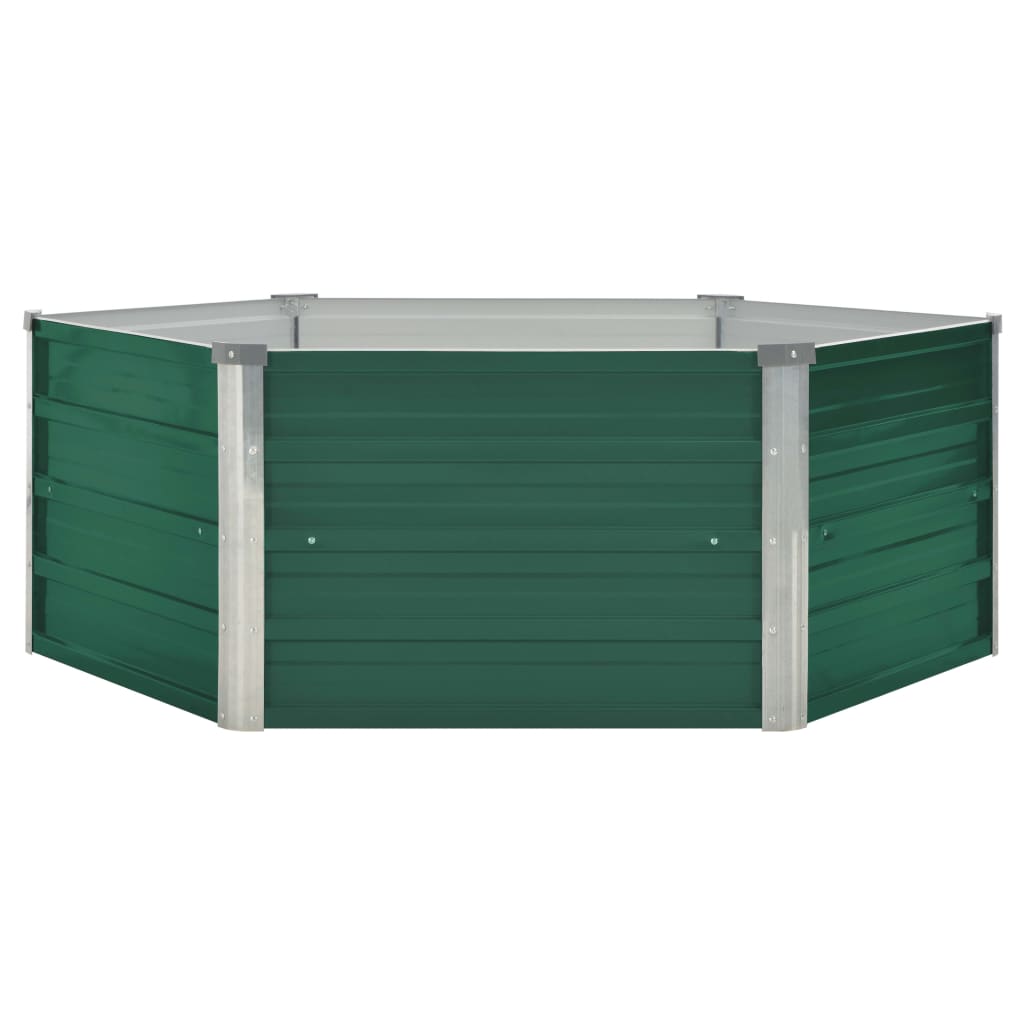 Jardinière surélevée 129x129x46 cm en acier galvanisé vert
