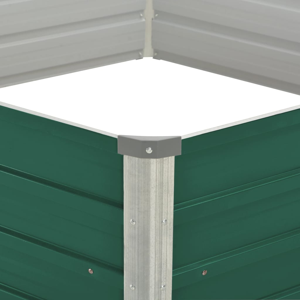 Jardinière surélevée 129x129x46 cm en acier galvanisé vert