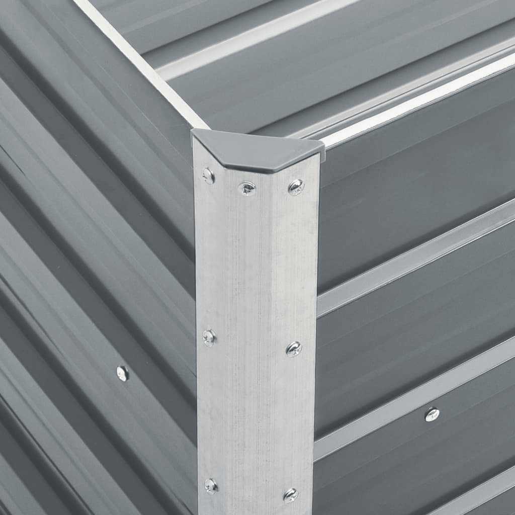 Raised bed galvanized steel 240x40x77 cm gray